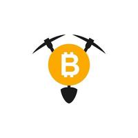 Illustration Vector Graphic of Bitcoin Mining Logo. Perfect to use for Mining Company