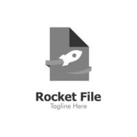 Illustration Vector Graphic of Rocket File Logo. Perfect to use for Technology Company