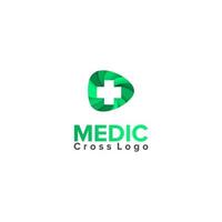 gráfico de vector de ilustración de logotipo cruzado con fondo de juego verde. perfecto para usar con logotipo médico