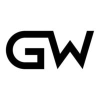 gráfico de vector de ilustración del logotipo de letra gw moderno. perfecto para usar en empresas de tecnología