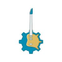 gráfico de vector de ilustración del logotipo de reparación de guitarra. perfecto para usar en empresas de reparación