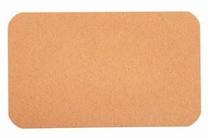 tarjeta de papel con papel orgánico. Hojas para notas de papel marrón aislado sobre fondo blanco. foto