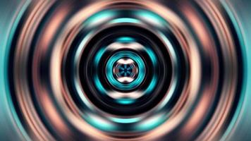 scintillement bleu or néon cercle lumière kaléidoscope video