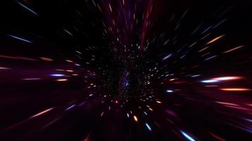 roter mehrfarbiger Hyperspace Warp Tunnel durch die Zeit video