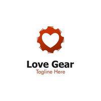 Illustration Vector Graphic of Love Gear Logo. Perfect to use for Technology Company