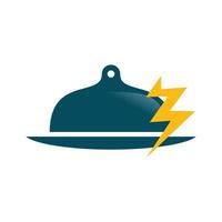 Illustration Vector Graphic of Thunder Food Cloche Logo. Perfect to use for Food Company