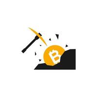 gráfico de vector de ilustración del logotipo de minería de bitcoin. perfecto para usar en empresas mineras