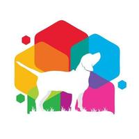 gráfico de vector de ilustración del logotipo colorido del perro beagle. perfecto para usar en empresas de tecnología