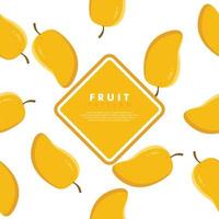 Minimal Creative Mango Fruit Background. Modern Horizontal Composition. vector