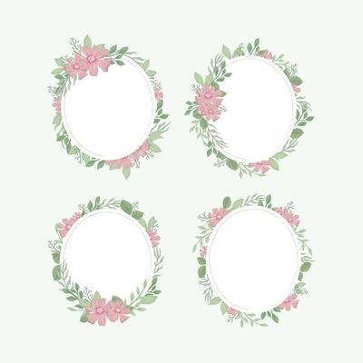 green pastel floral frame collection