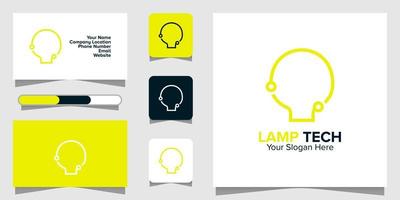 Illustration Vector Graphic of Lamp Tech Logo. Perfect to use for Technology Company