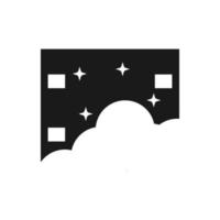 gráfico de vector de ilustración de película de noche de nube. perfecto para usar en el logo de cine