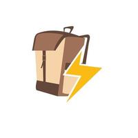 Illustration Vector Graphic of Thunder Backpack Logo. Perfect to use for Technology Company