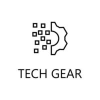 Tech Gear icon. Trendy flat vector Tech Gear icon on white background, vector illustration can be use for web and mobile