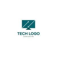 gráfico de vector de ilustración del logotipo de tecnología de televisión. perfecto para usar en empresas de tecnología