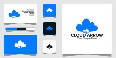 Illustration Vector Graphic of Cloud Arrow Tech Logo. Perfect to use for Technology Company