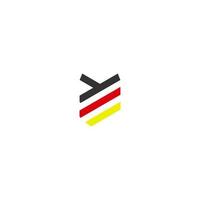 Illustration Vector Graphic of Line Logo. Black. Red. Yellow