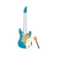 gráfico de vector de ilustración del logotipo de la guitarra mágica. perfecto para usar en compañía de música