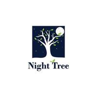 Illustration Vector Graphic of Night Tree