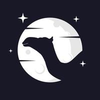 gráfico de vector de ilustración de camello con fondo de luna. perfecto para usar en camisetas o eventos