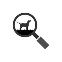 gráfico de vector de ilustración del logotipo de búsqueda de perro beagle. perfecto para usar en empresas de tecnología
