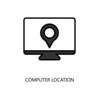 Computer Location icon. Trendy flat vector Computer Location icon on white background, vector illustration can be use for web and mobile