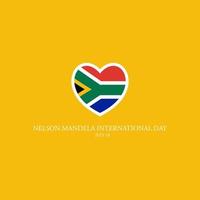 logo del día internacional de nelson mandela. bandera de sudáfrica vector