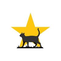 gráfico de vector de ilustración del logotipo de estrella de gato. perfecto para usar en empresas de tecnología