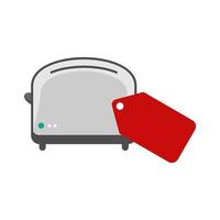 Illustration Vector Graphic of Toaster Price Tag Logo. Perfect to use for Technology Company