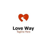 Illustration Vector Graphic of Love Way Logo. Perfect to use for Technology Company