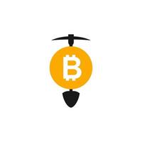 Illustration Vector Graphic of Bitcoin Mining Logo. Perfect to use for Mining Company