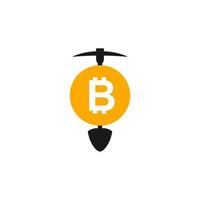 gráfico de vector de ilustración del logotipo de minería de bitcoin. perfecto para usar en empresas mineras