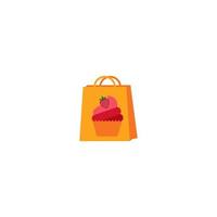 gráfico de vector de ilustración de la bolsa de la torta. perfecto para usar en panadería