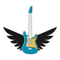 gráfico de vector de ilustración del logotipo de guitarra de ala. perfecto para usar en compañía de música