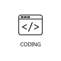 icono de codificación. icono de codificación de vector plano de moda sobre fondo blanco, ilustración vectorial se puede utilizar para web y móvil