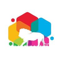 Illustration Vector Graphic of Colorful Lion Logo. Perfect to use for Technology Company