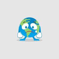 Illustration Vector Graphic of Sad and Crying Earth Character. Perfect to use for Campaigns on Earth Day and Earth Preservation Programs