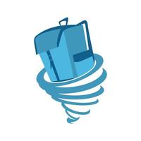 Illustration Vector Graphic of Tornado Backpack Logo. Perfect to use for Technology Company