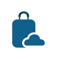 Illustration Vector Graphic of Cloud Suitcase Logo. Perfect to use for Technology Company