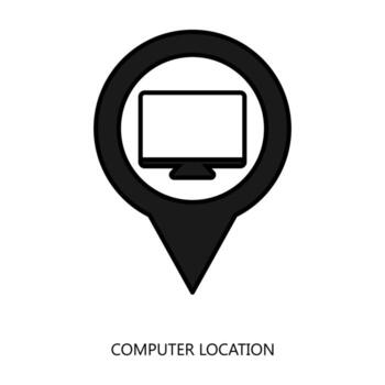 Computer Location icon. Trendy flat vector Computer Location icon on white background, vector illustration can be use for web and mobile