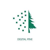 icono de árbol de pino digital. Icono de árbol de pino digital moderno vector plano sobre fondo blanco, ilustración vectorial se puede utilizar para web y móvil