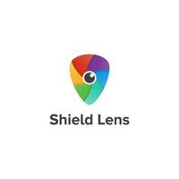 Illustration Vector Graphic of Shield Lens Logo