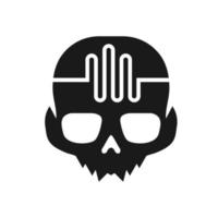 Illustration Vector Graphic of Skull Pulse Logo. Perfect to use for Technology Company