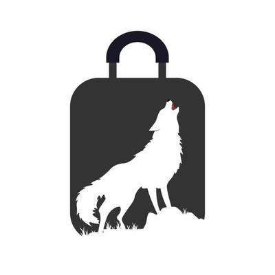 Illustration Vector Graphic of Wolf Suitcase Logo. Perfect to use for Technology Company