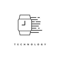 Illustration Vector Graphic of Line Watch Logo. Perfect to use for Technology Company