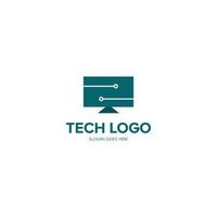 gráfico de vector de ilustración del logotipo de tecnología de televisión. perfecto para usar en empresas de tecnología