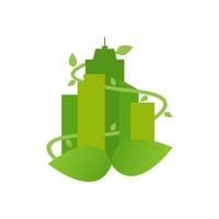 Ilustración vectorial gráfico del logotipo de eco ciudad verde vector