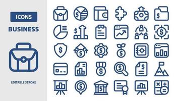 Business and Finance - Line Icon set vector