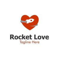 Illustration Vector Graphic of Rocket Love Logo. Perfect to use for Technology Company