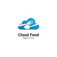 gráfico de vector de ilustración del logotipo de comida en la nube. perfecto para usar en empresas de alimentos